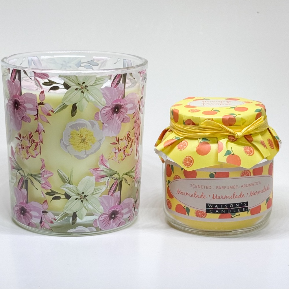 🎉 3 for $30 🎉 Floral Glass Candle and Marmalade Candle Bundle